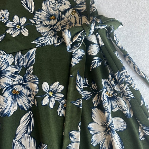 NWT Fortune & Ivy Irene Faux Wrap Brushed Knit Hi Lo Maxi Dress Olive Size XXL - Picture 6 of 6